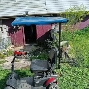Steel Frame Blue Roof for The Mobility Scooter with Basket